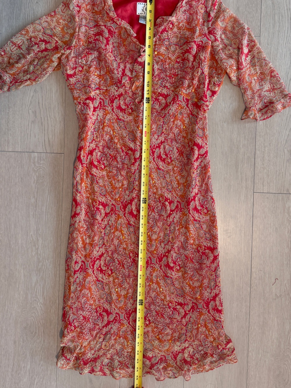 ICE silk beaded paisley print dress - Picture 3 of 5